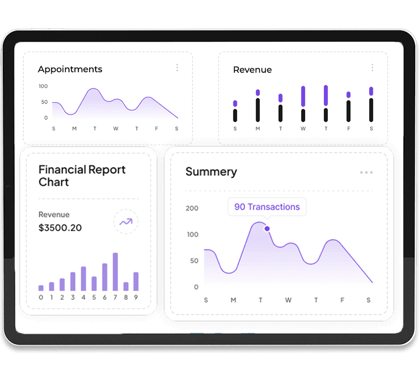 Vitrify IVF dashboard on a tablet